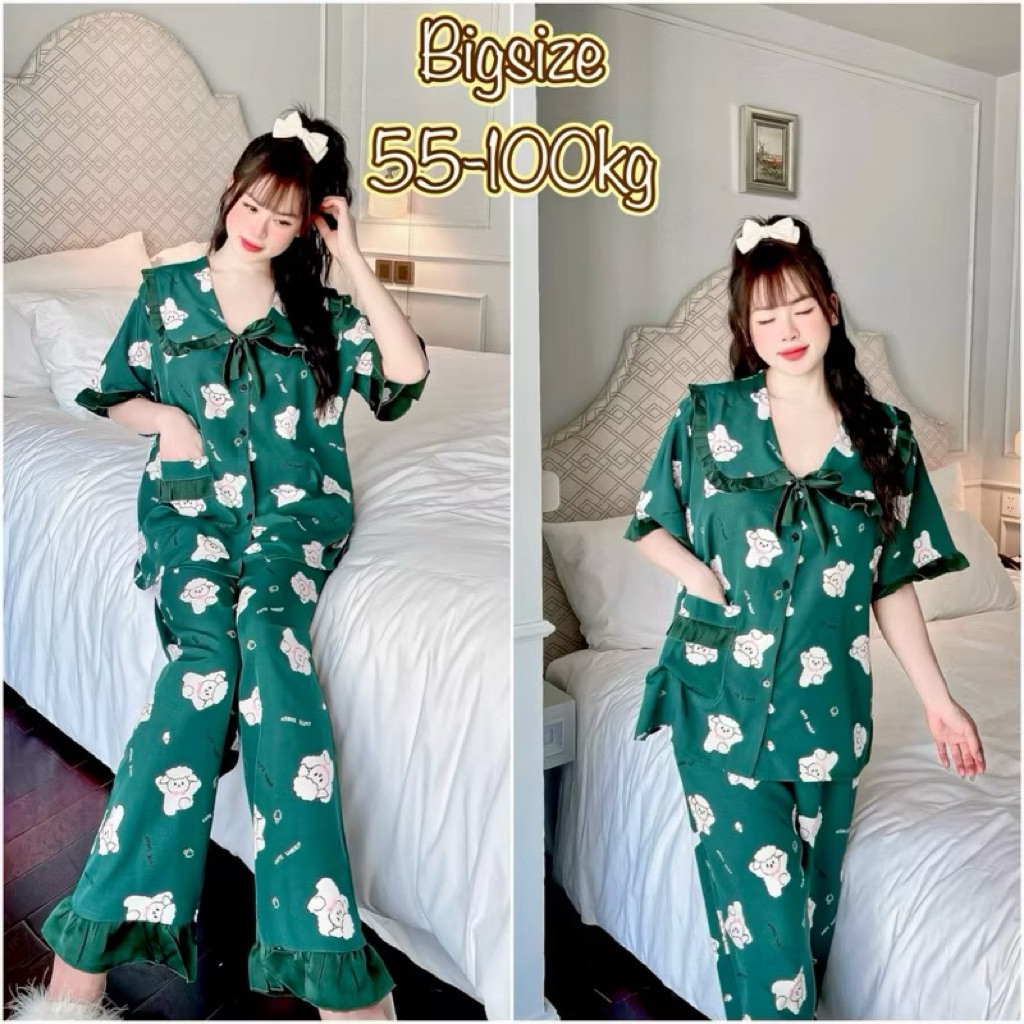 (Bigsize 50-110kg) Đồ bộ Lụa Nhật form rộng, chất mát