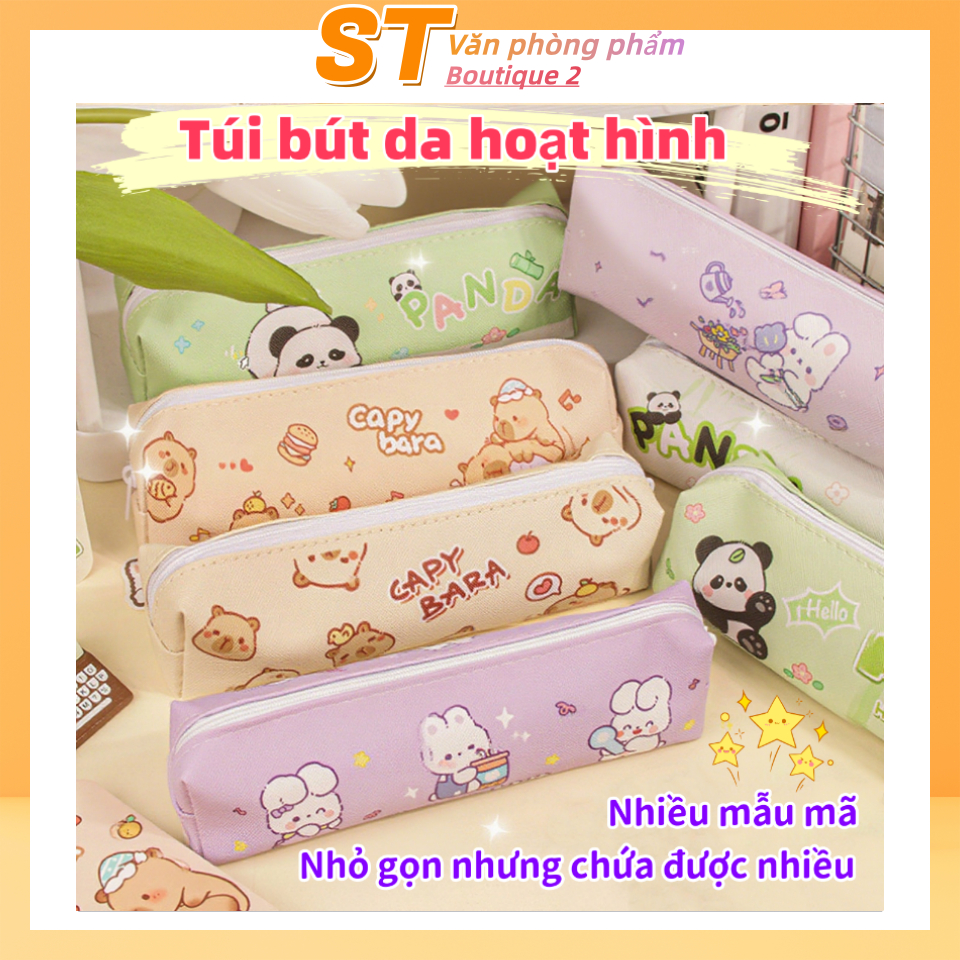 Hộp bút hoạt hình dễ thương - Phiên bản nâng cấp, dung lượng lớn, túi đựng bút chống nước, đồ dùng học tập