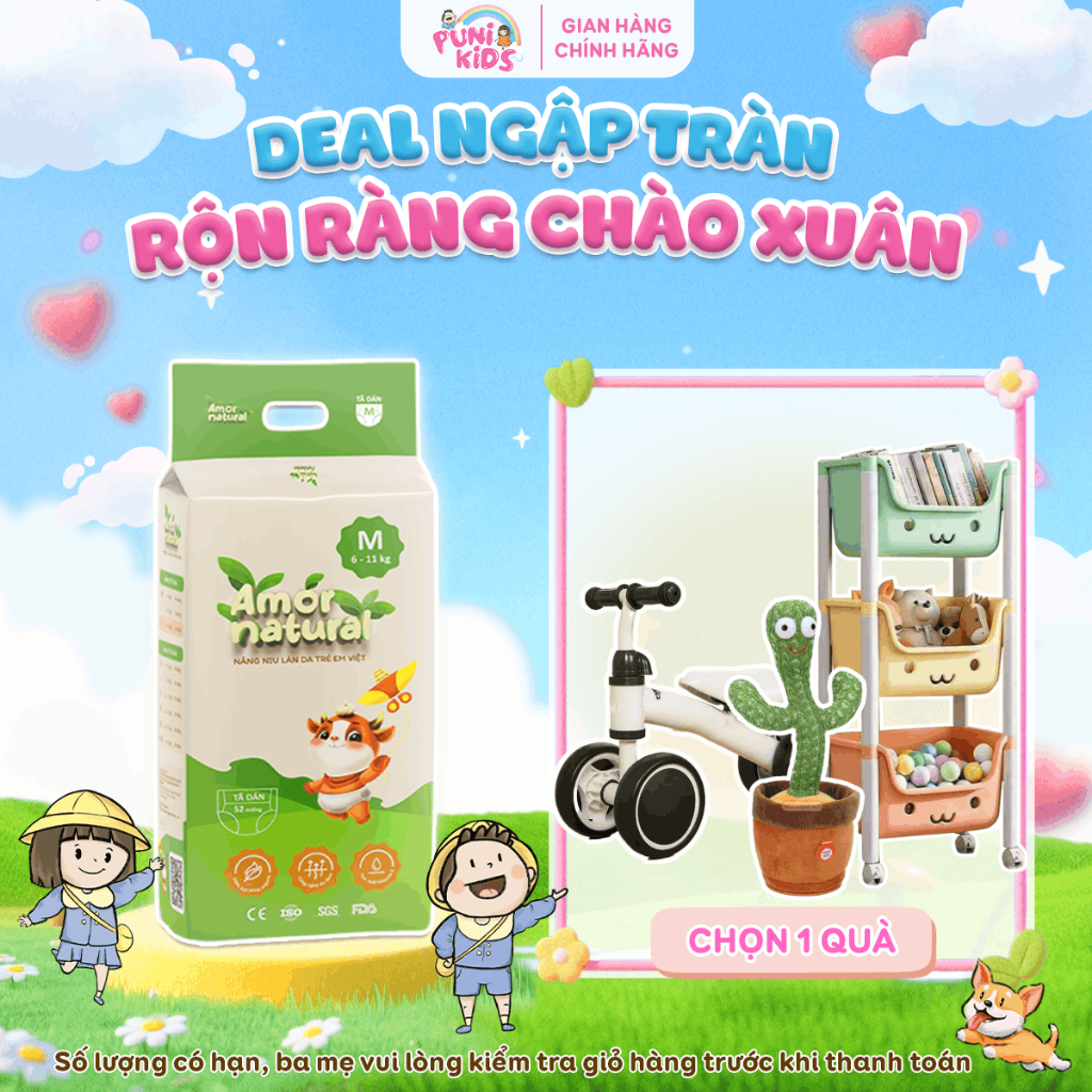 [1A] [XE CHÒI CHÂN/KỆ 3 TẦNG] 01 BỊCH TÃ VIỆT AMOR NATURAL dán/quần,Bỉm Việt chất lượng,mỏng,nhẹ,thấ