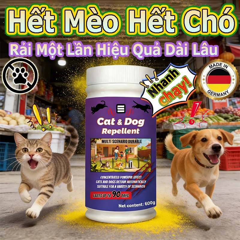 🐱🚫Đuổi Sạch Chó Mèo🚫🐶BT Công Nghệ Đức | Bột Đuổi Mèo Chó | Tạo Vùng Cấm | Hiệu Quả 3 Tháng