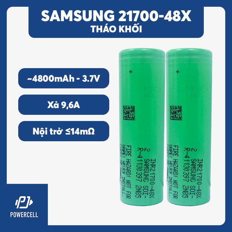 [Mua nhiều giảm giá] Samsung 21700 48X tháo khối nội trở <16mΩ