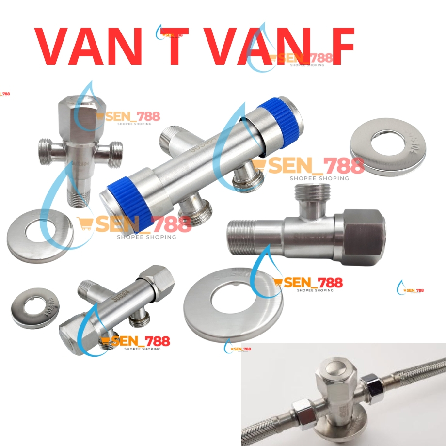 Van t cầu 304 có khóa T cầu inox - T cầu có khóa SUS 304,Chia Nước cho vòi xịt vệ sinh NK25