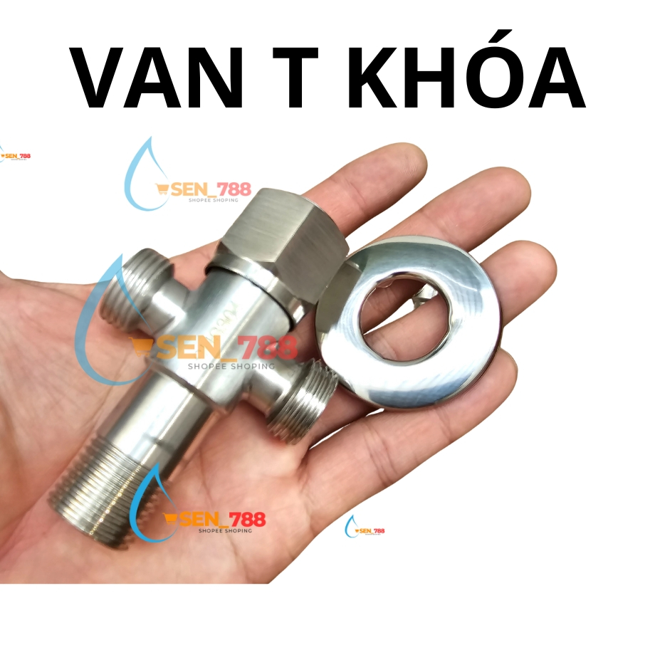 Van t cầu 304 T cầu inox - T cầu có khóa SUS 304,Chia Nước cho vòi xịt vệ sinh NK25
