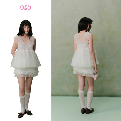 Chân váy OLV xếp tầng bồng xòe tiểu thư Mesh Layered Ruffled Mini Skirt nhiều màu phù hợp đi chơi