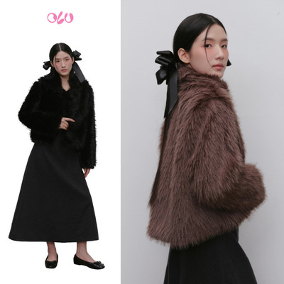 Áo khoác lông OLV thời trang sang trọng Fur Loose Coat nhiều màu phù hợp đi chơi đi tiệc