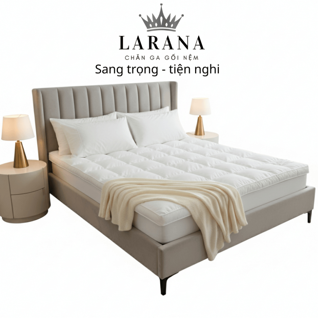 Nệm Topper Gòn Microfiber Lông Vũ Nhân Tạo - Mền Mại -Thoáng Mát , Tiện Nghi Êm Ấi - Chuẩn Khách Sạn | BigBuy360 - bigbuy360.vn