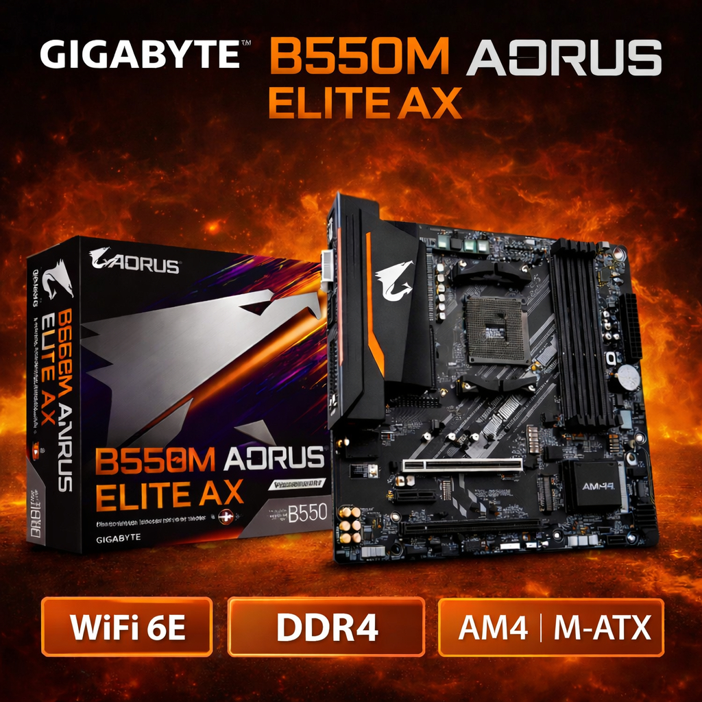Mainboard Gigabyte B550M AORUS ELITE AX (Wifi+Bluetooth) | B550 | Chính hãng