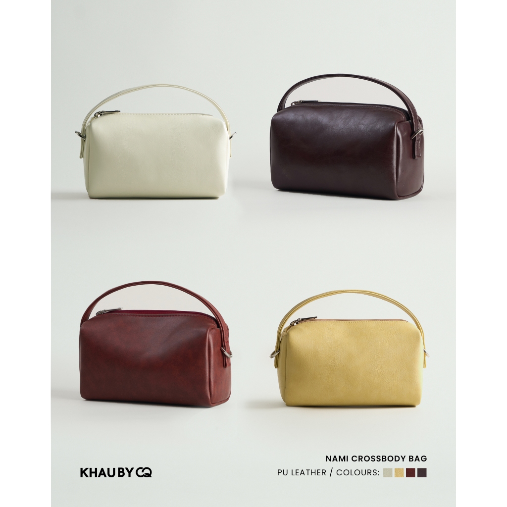 Túi trống nhỏ NAMI; chất liệu Microfiber Suede và PU nhẹ giữ form; thiết kế thanh lịch và sang trọng đi tiệc