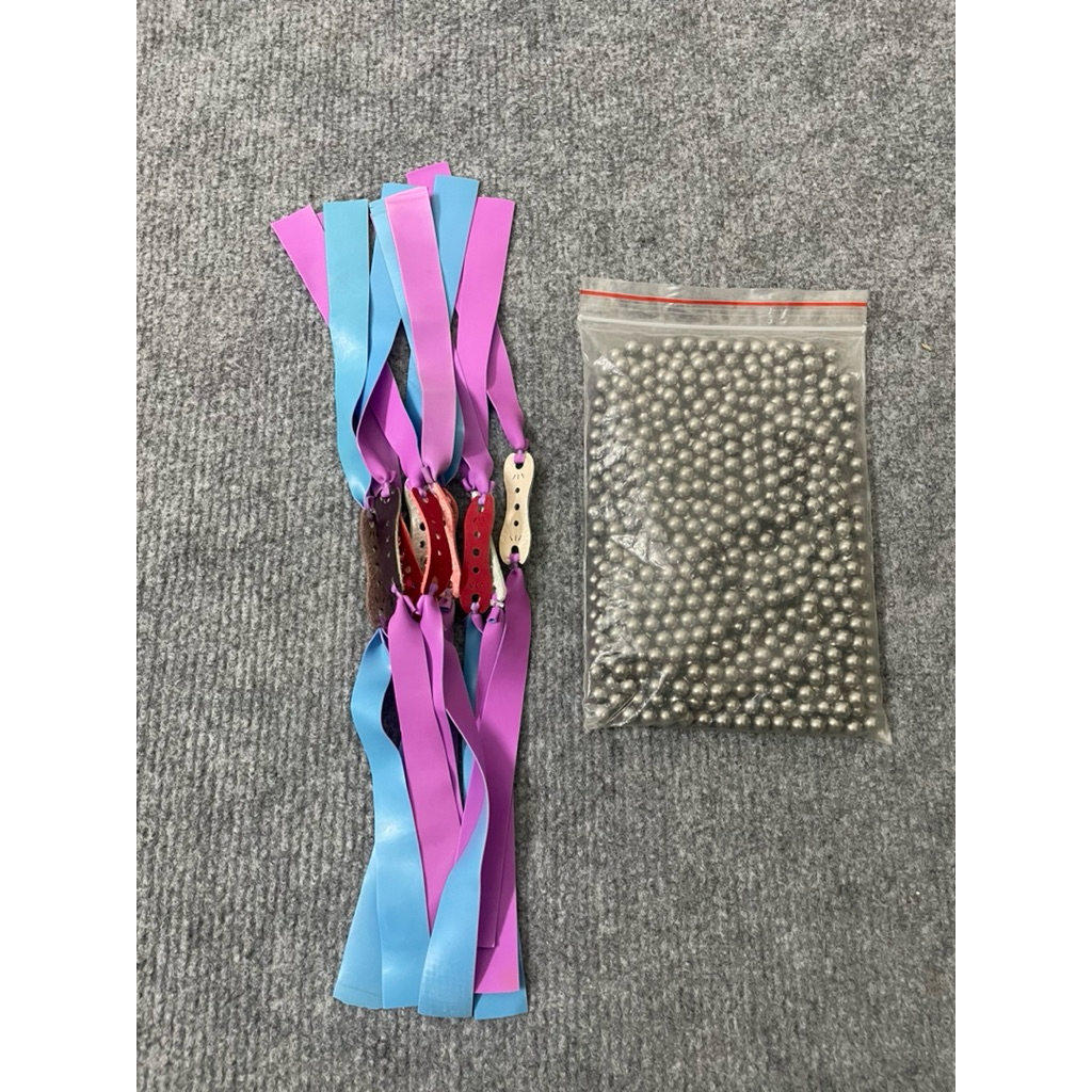 COMBO 10 dây tím kháng lực 0.55 dài 15cm kèm 1kg bi 6.35 bi 7 bi 8 lựa chọn