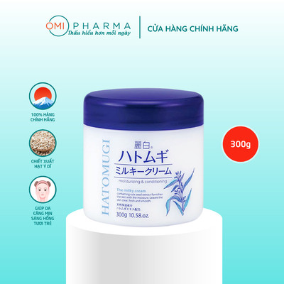 Kem Dưỡng Ẩm Hatomugi Chiết xuất Ý Dĩ Dưỡng Ẩm Và Làm Sáng Da Reihaku Hatomugi Dùng Cho Mọi Loại Da 300g