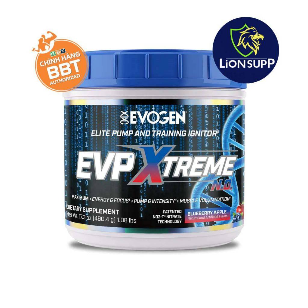 EVOGEN EVP XTREME - Hỗ trợ tăng sức mạnh, tăng cơ (40 lần dùng) - Vị Dâu Chanh Strawberry Lemon