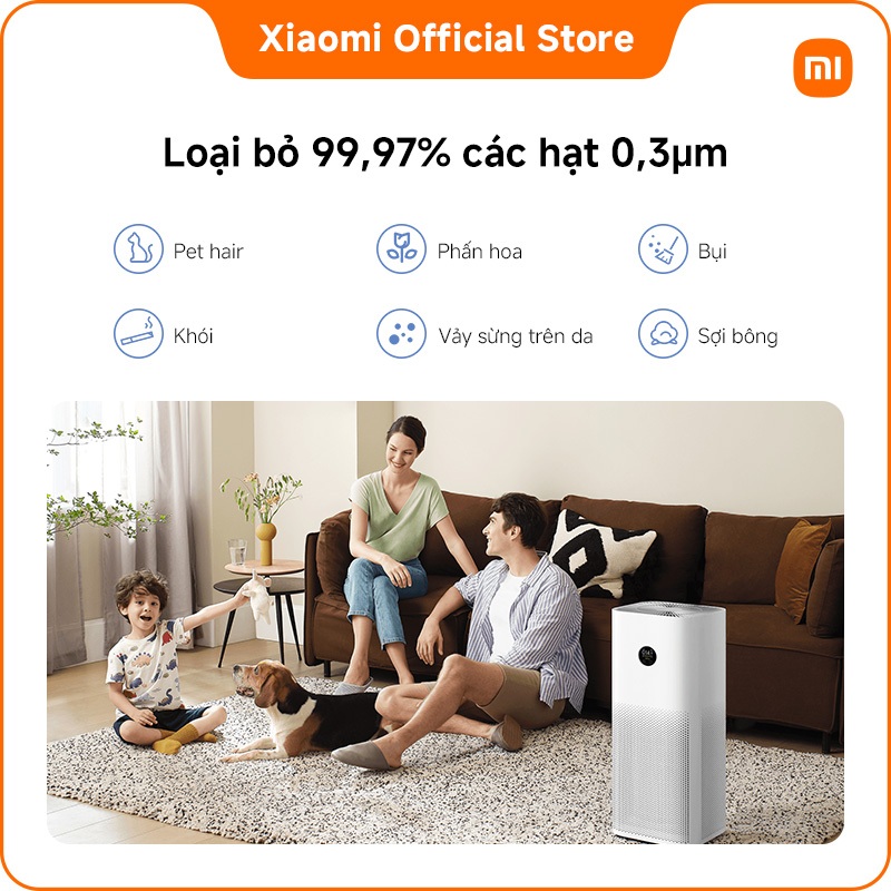Máy lọc không khí Xiaomi Smart Air Purifier 4 Pro｜Loại bỏ lông thú, phấn hoa｜Giảm tới 99.9% vi-rút H1N1 | BigBuy360 - bigbuy360.vn