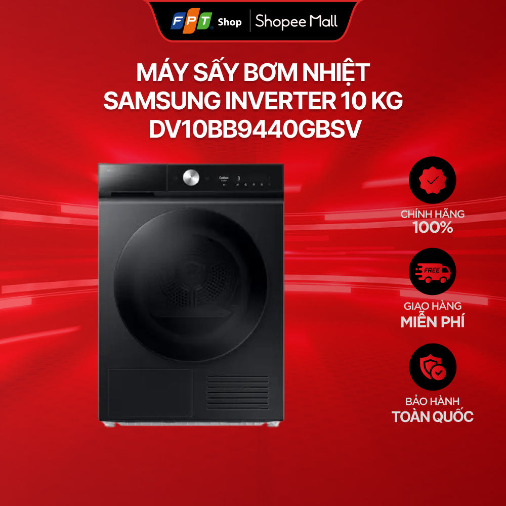 [Chỉ GH tận nơi] Máy sấy bơm nhiệt Samsung Inverter 10 kg DV10BB9440GBSV