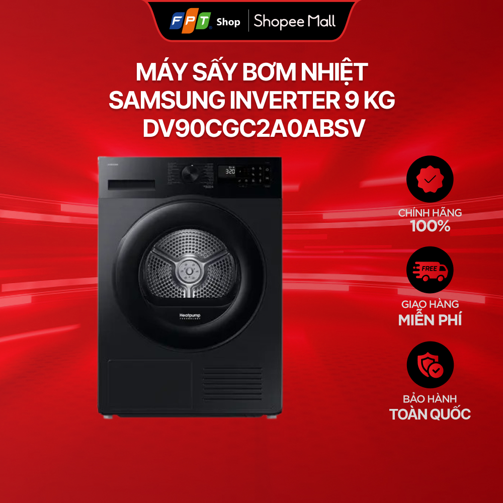 [Chỉ GH tận nơi] Máy sấy bơm nhiệt Samsung Inverter 9 kg DV90CGC2A0ABSV