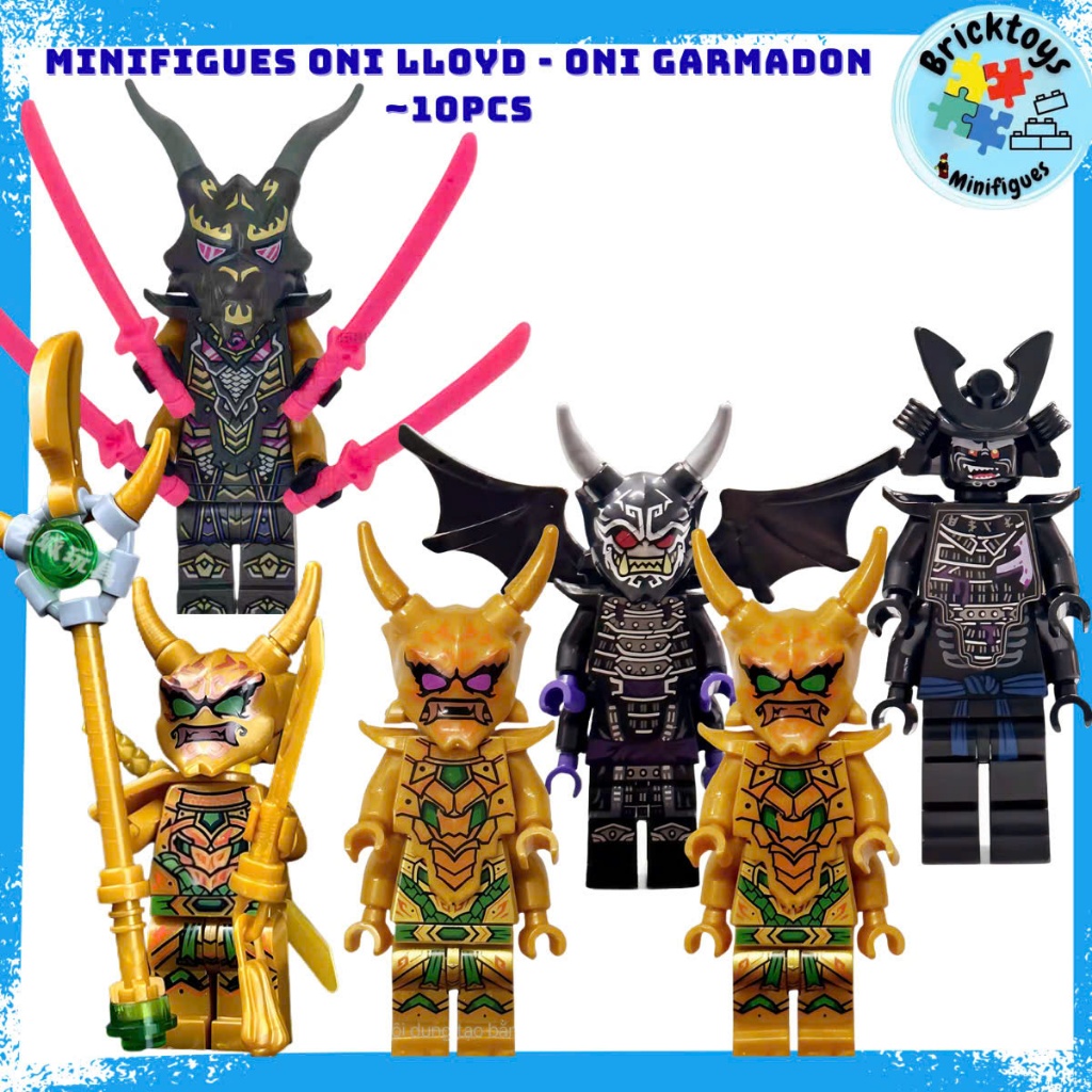 [ Có Sẵn ] Đồ chơi mô hình xếp hình nhân vật NJ Season 16 Oni Garmadon - Oni Lloyd - Crytal King - 1
