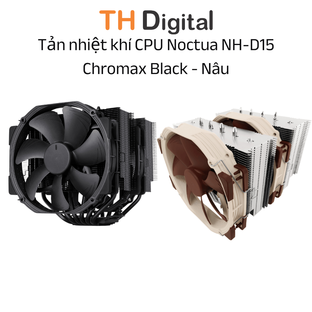 Tản nhiệt khí CPU Noctua NH-D15 Chromax Black - Nâu - Hàng chính hãng