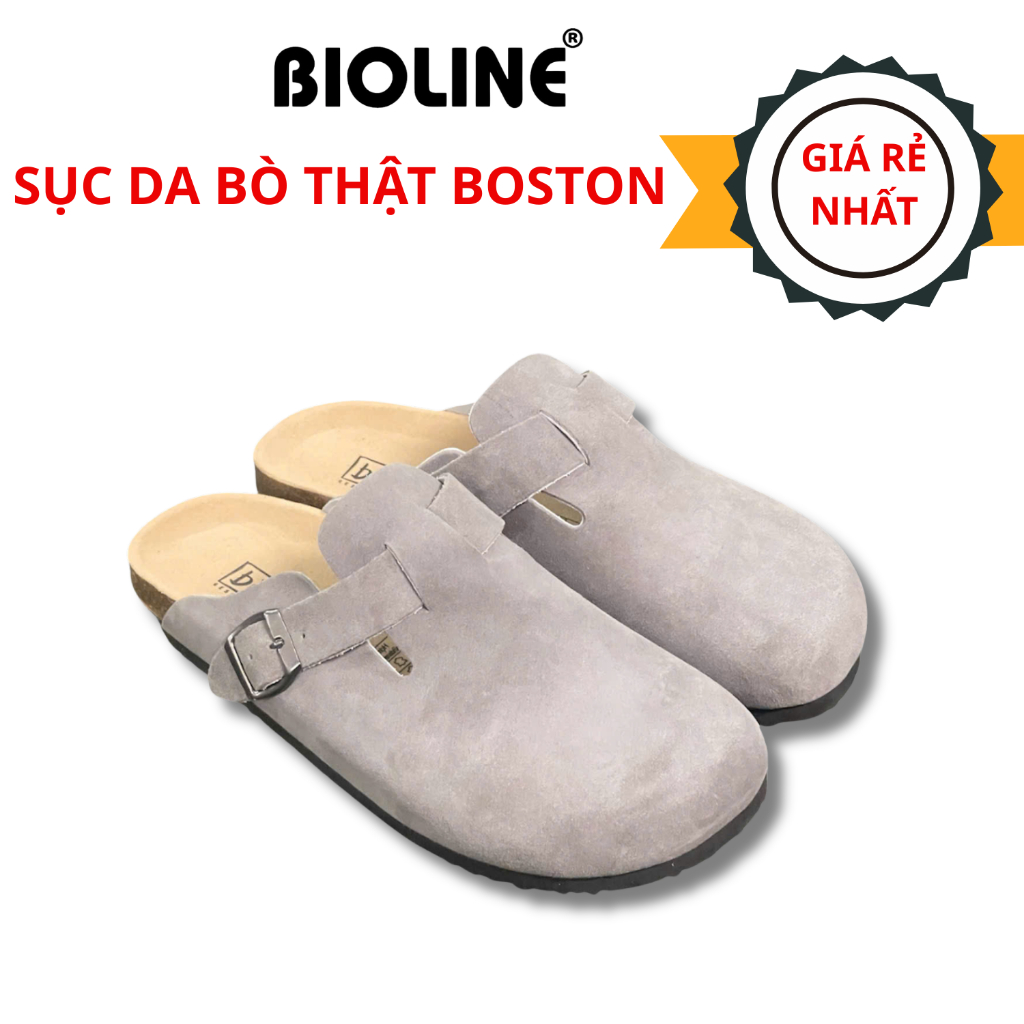 Dép Đế Trấu Sục Boston Da Lộn Nguyên Tấm thương hiệu BIOLINE - SDL