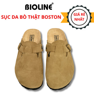 Dép Đế Trấu Sục Boston Da Bò lộn nguyên tấm Thương Hiệu Bioline - SDL