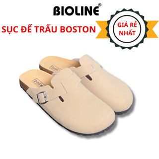 Dép Sục Đế Trấu Birken Boston quai Da Lộn Thương Hiệu BIOLINE - SGD