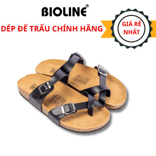 Dép Birken Đế trấu Unisex nam nư văn phòng quai xỏ ngón da PU Thương Hiệu Bioline - PU06
