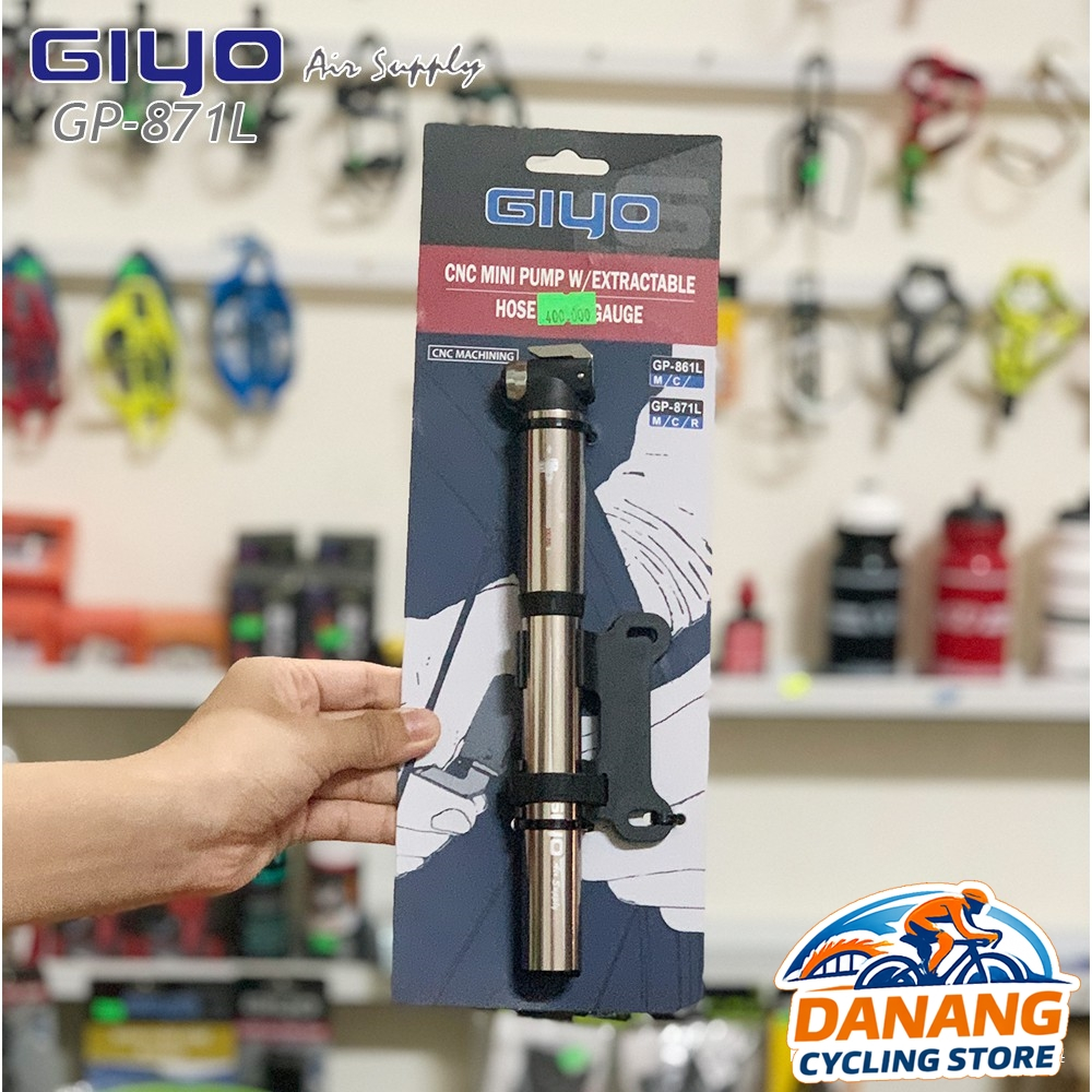 Bơm Mini Cao Cấp Xe Đạp GIYO GP 871L – Có Đồng Hồ Áp Suất