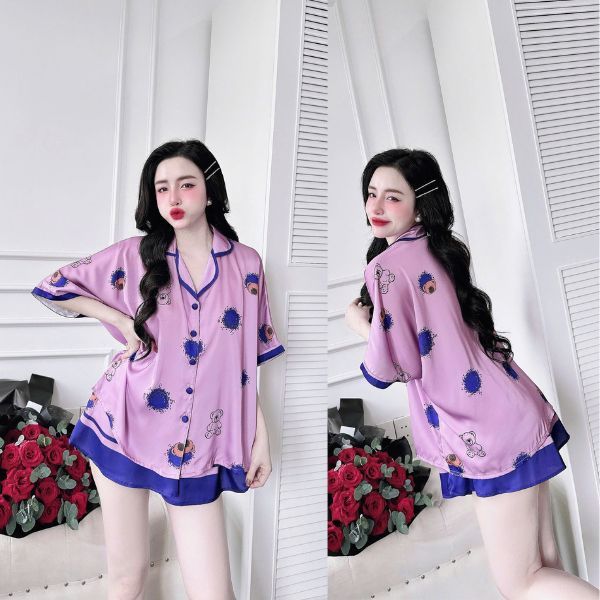 Đồ Ngủ Nữe Tay Cánh Dơi MIKY, Đồ Ngủ Bigsize lụa Latin cao cấp mềm mại xinh xắn 6 < 70KG M21 | BigBuy360 - bigbuy360.vn