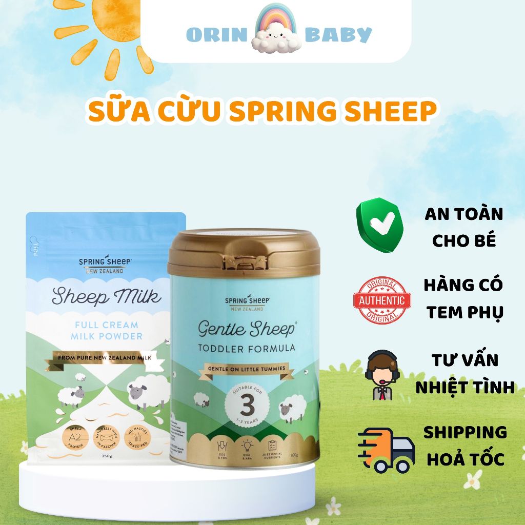 Sữa Công Thức Cừu - Sữa Tươi Cừu Spring Sheep đủ số giúp bé phát triển hệ xương và bụ bẫm - Orin Bab
