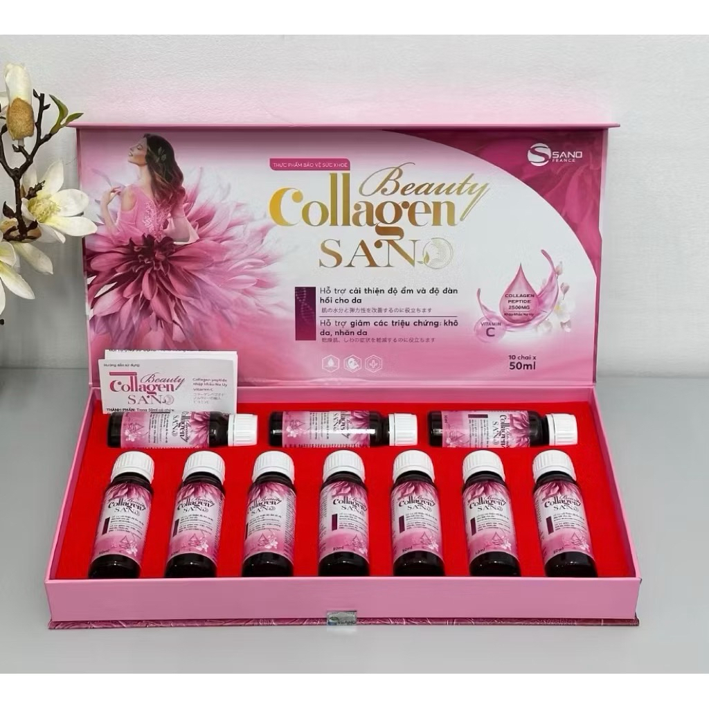 Nước uống Beauty Collagen Sano giúp da căng mịn, chống lão hoá (hộp 10 lọ)