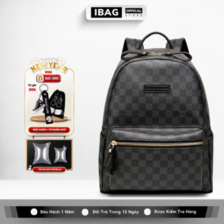 Balo da nam nữ IBAG chất liệu da PU cao cấp chống nước chống bụi cặp học sinh đi học đi chơi đựng laptop 14inh