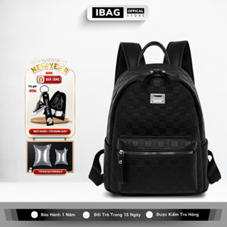 Balo Da Đi Học IBAG Balô Da Thời Trang Nam Nữ Cặp Da Pu Cao Cấp Cặp Học Sinh Balo Đựng Laptop 14 Inh