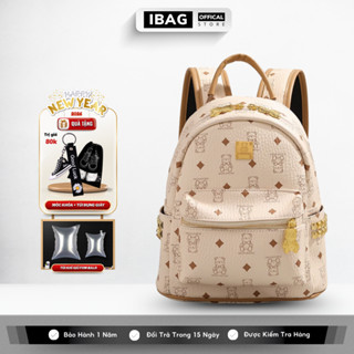 Balo da nam nữ IBAG chất liệu da PU cao cấp chống nước chống bụi cặp học sinh đi học đi chơi đựng laptop 14inh