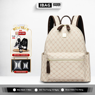 Balo Da Đi Học IBAG Balô Da Thời Trang Nam Nữ Cặp Da Pu Cao Cấp Ba Lô Da Cặp Đi Học Ulzzang Balo Đựng Laptop 14 Inh