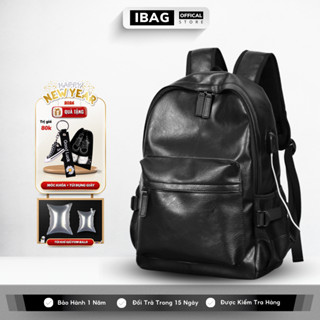 Balo Da IBAG Balô Da Thời Trang Nam Nữ Cặp Da Pu Cao Cấp Ba Lô Da Cặp Đi Học Ulzzang Balo Đựng Laptop 15.6 Inh