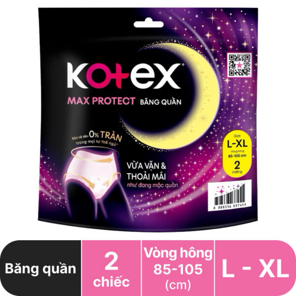 Băng vệ sinh Kotex dạng quần size L-XL (2 miếng)