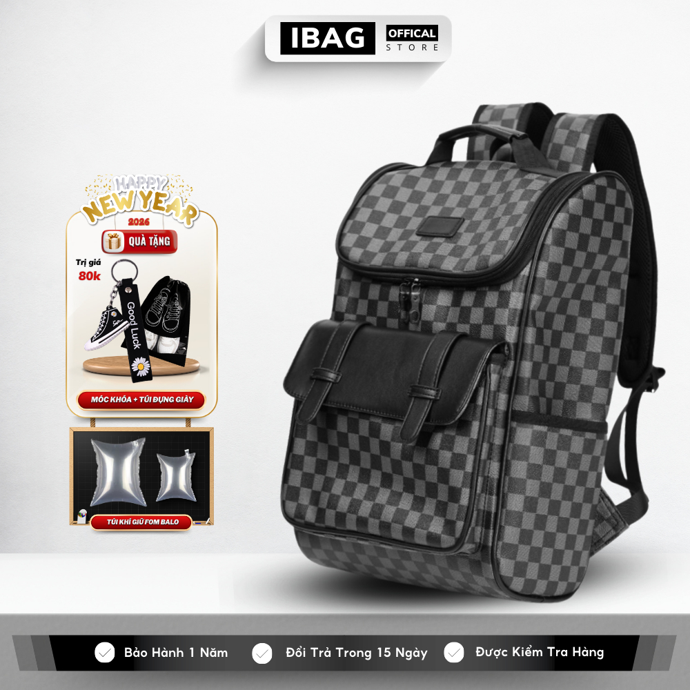 Balo Đi Học Ba Lô Da Thời Trang Nam Nữ IBAG Balô da Da Pu Cao Cấp Balo mc Cặp Đi Học Ulzzang Balo La