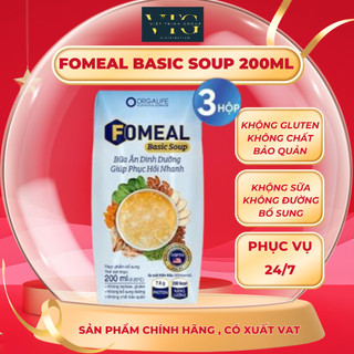 [Size mới] Lốc 3 Hộp FOMEAL BASIC SOUP 200ml/hộp -Soup uống bổ sung dinh dưỡng đầy đủ, tăng sức khỏe