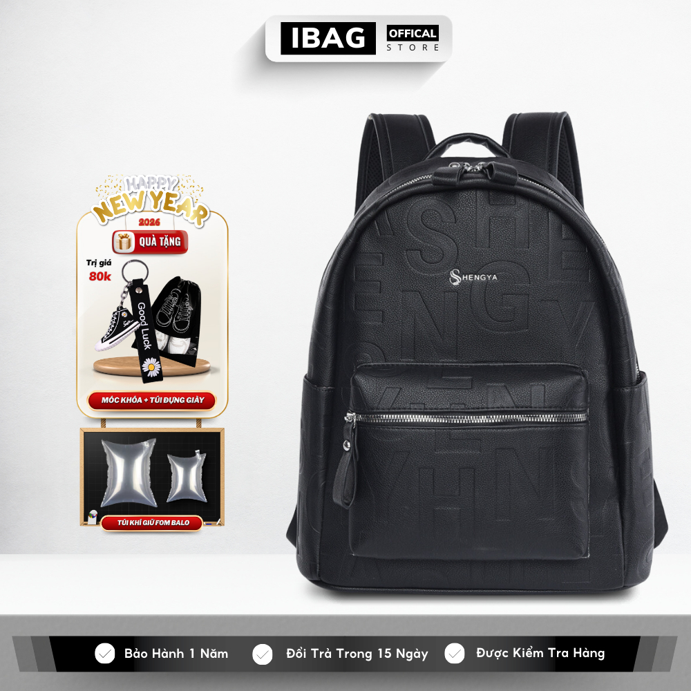 Balo Da Đi Học IBAG Balô Da Thời Trang Nam Nữ Cặp Da Pu Cao Cấp Ba Lô Da Cặp Đi Học Ulzzang Balo Đựn