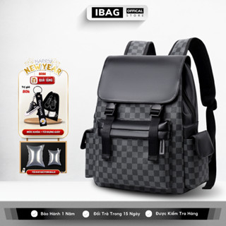 Balo Da Đi Học IBAG Balô Da Thời Trang Nam Nữ Cặp Da Pu Cao Cấp Ba Lô Da Cặp Đi Học Balo Đựng Laptop 14 Inh