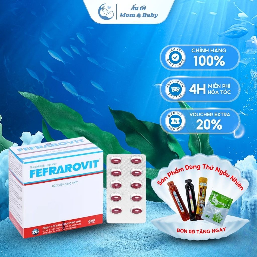 Viên Sắt Bổ Máu Fefrarovit – Giải Pháp Toàn Diện Ngừa Thiếu Máu, Tăng Cường Hồng Cầu (Hộp 100 Viên)