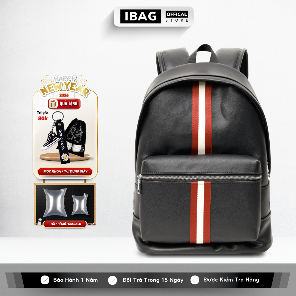Balo Da Đi Học IBAG Balô Da Thời Trang Nam Nữ Cặp Da Pu Cao Cấp Balo mc Cặp Đi Học Ulzzang Balo Đựng
