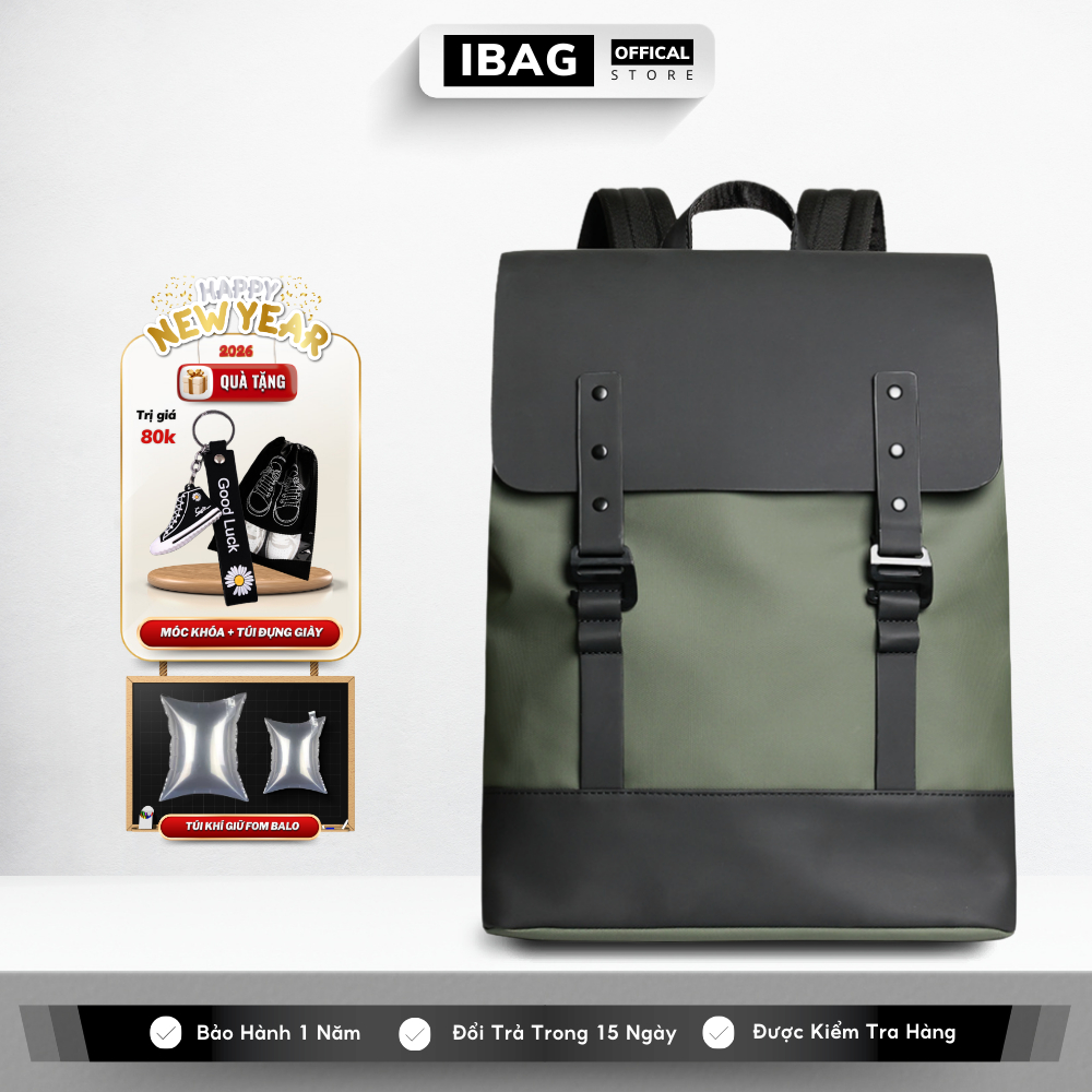 Balo Thời Trang Nam Nữ,Balo Ulzzang,Vải Oxford phối da chống nước cao cấp,Đựng Laptop 15.6 inh - 𝑰𝑩𝑨