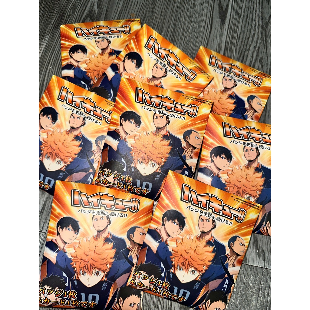 [SẴN-2 MẪU] NEW Pack nhân phẩm Vua bóng chuyền Haikyuu | Combo huy hiệu 75mm và thẻ card fullbox Bli