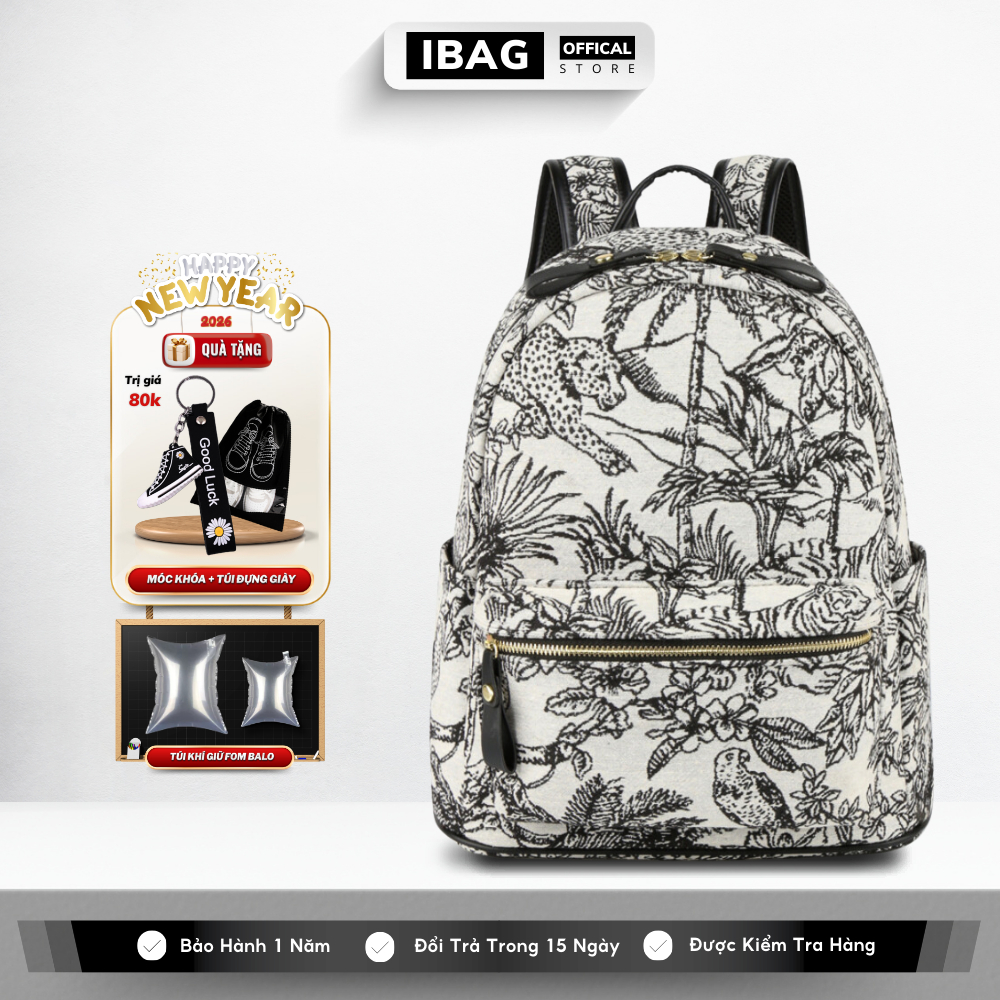 Balo Vải Đi Học IBAG Balô Vải Thời Trang Nam Nữ Balo vải oxford chống nước cao cấp Cặp Đi Học Ulzzan