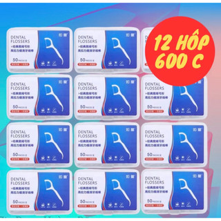 Combo 50 Hộp 2500 Chiếc Tăm Chỉ Nha Khoa Xỉa Răng, Vệ Sinh Sạch Sẽ Kẽ Răng Chân Nướu Chăm Sóc Răng Miệng A06