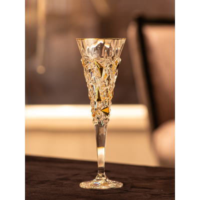 Glacier Flute with Gold – Ly Pha Lê Flute Mạ Vàng Cao Cấp