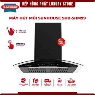 Máy Hút Mùi Kính Cong SUNHOUSE SHB-5HM99, Điều Khiển Cảm Ứng, Cảm Biến Vẫy Tay, Hẹn Giờ Thông Minh
