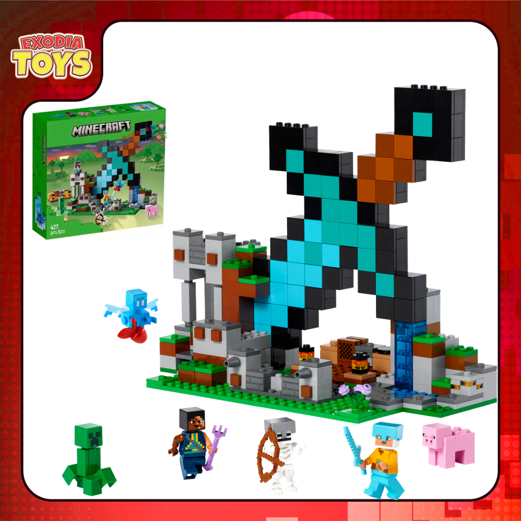 [CÓ SẴN] Mô hình đồ chơi Minecraft Tiền Đồn Cất Giữ Kiếm Kim Cương : The Sword Outpost - NO.88004