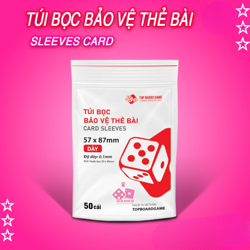 [Top Value] Sleeves bao kiếng bảo vệ lá bài Đựng vừa tất cả các boardgame bên shop Make Game Card