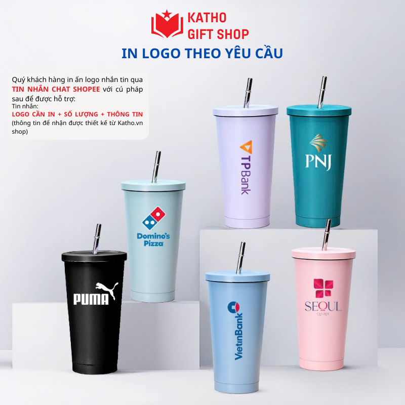 Ly giữ nhiệt ChipLife LH500 dung tích 500ml kèm ống hút inox siêu cute