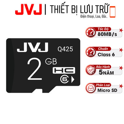 Thẻ nhớ 2G JVJ C10 tốc độ cao - Dùng Cho Điện Thoại, Máy Ảnh, Loa, Đài,... Bảo Hành 5 Năm 1 Đổi 1